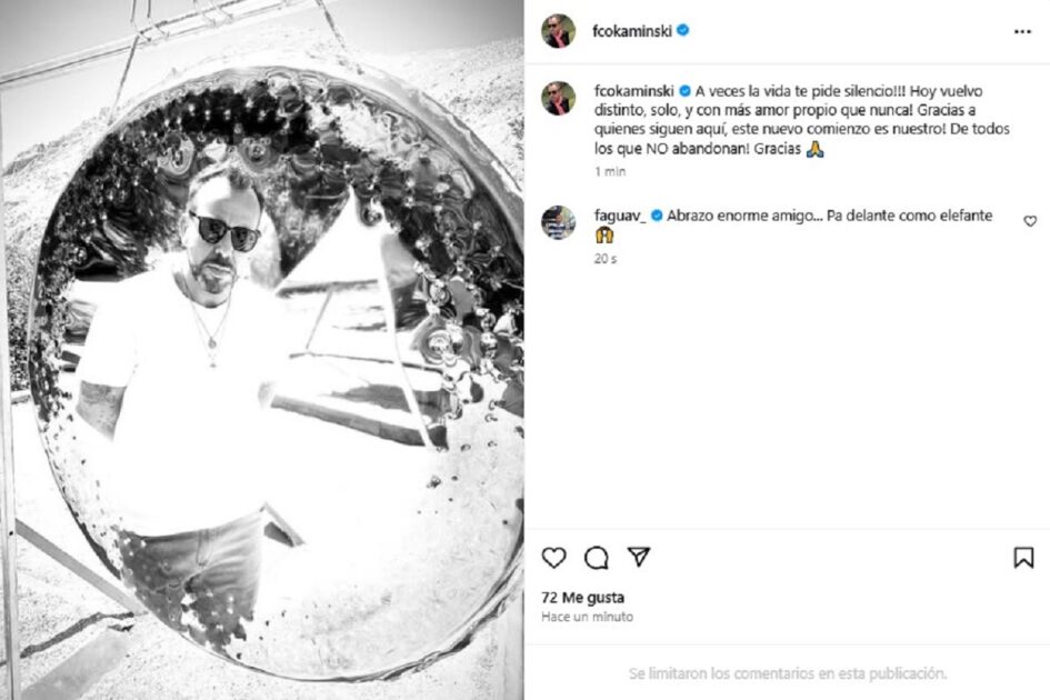 Francisco Kaminski reapareció en redes con directo mensaje en medio de complejo presente