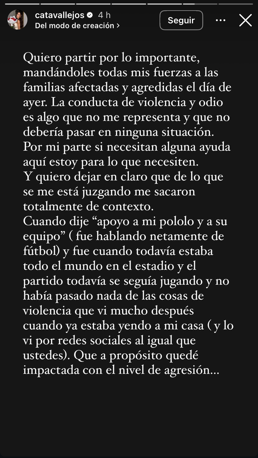 Cata Vallejos pide disculpas tras funa por críticas a hinchas de la U: “Perdón si les molestó”