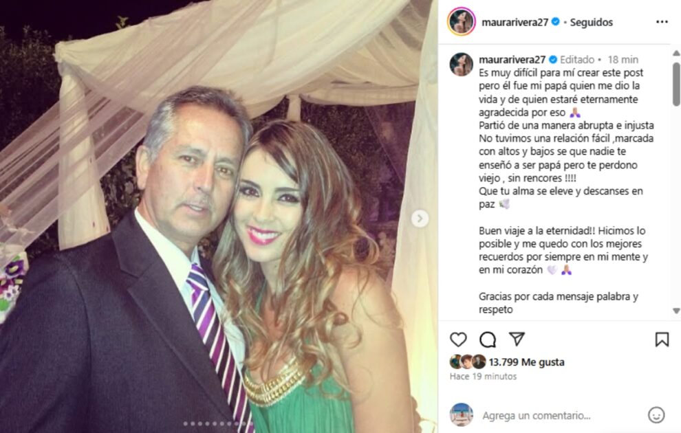Maura Rivera despide a su padre