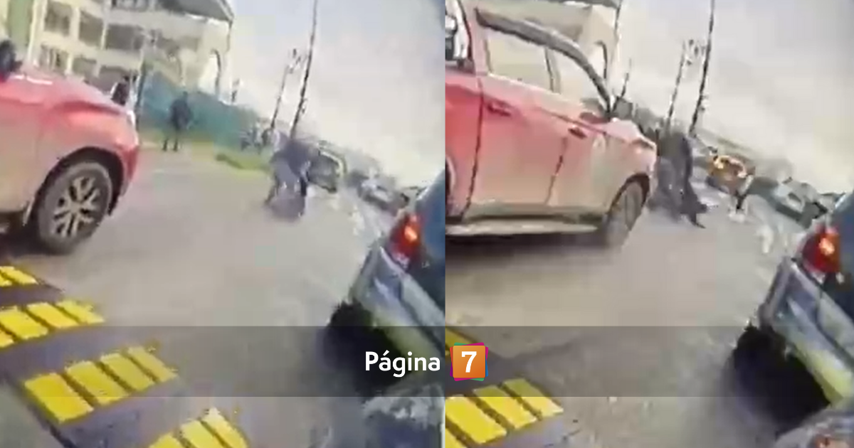 Violenta golpiza a las afueras de un colegio en Puerto Montt momento quedó registrado por cámaras