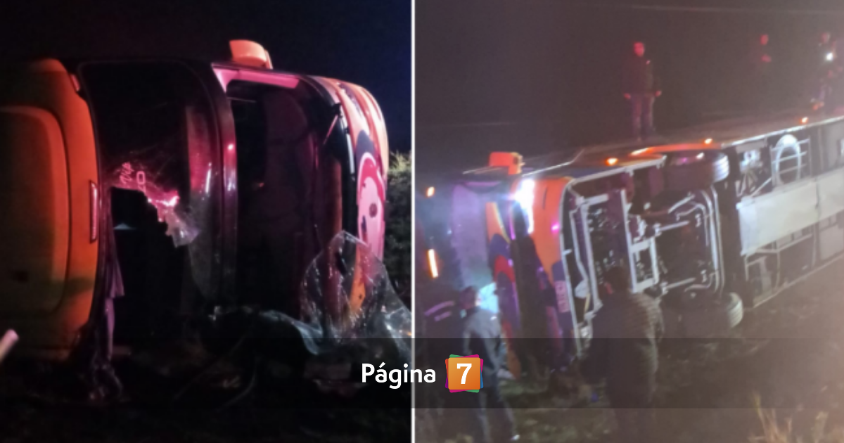 Grave volcamiento de bus deja 15 heridos en Ruta 5 Sur a la altura de ...