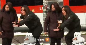 Nieve provocó accidente en vivo que asustó a periodista Daniela Muñoz