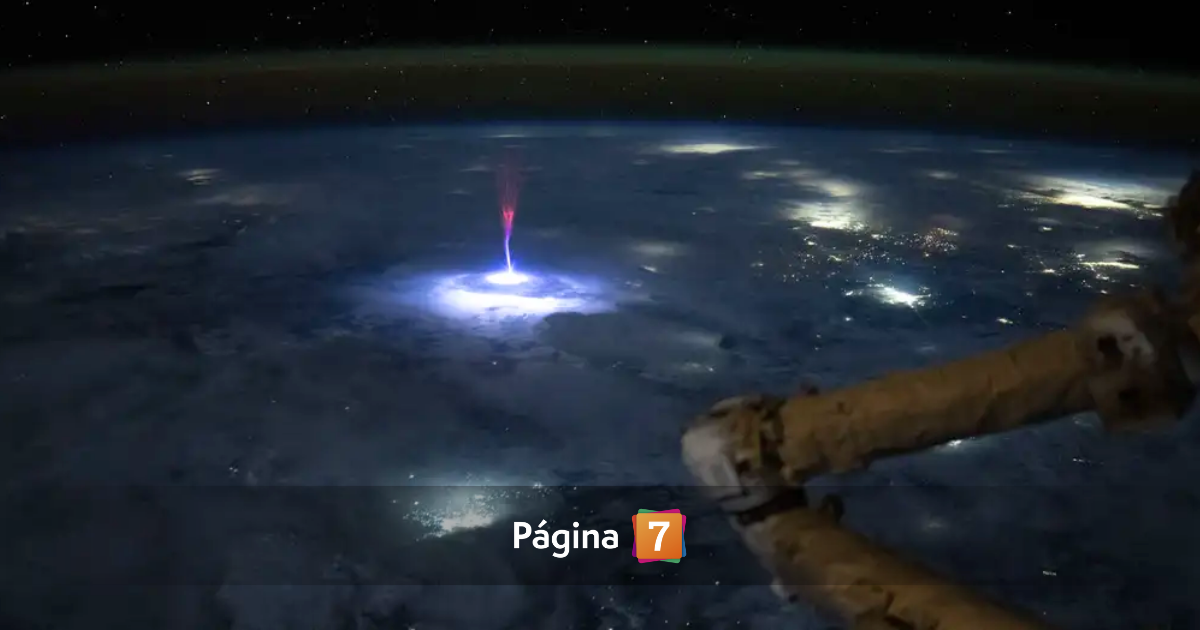 Chorro gigante fue captado por astronauta desde el espacio