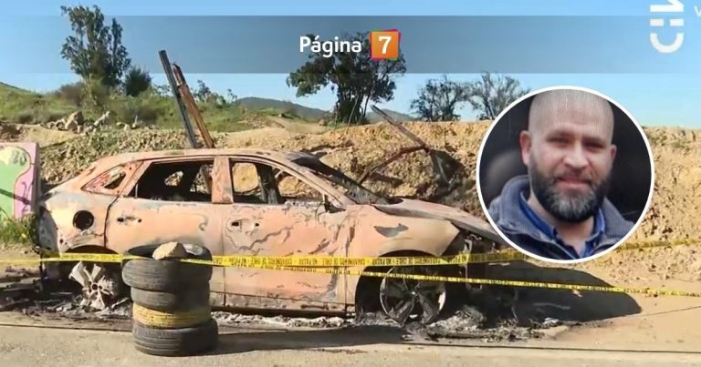 Totalmente quemado: encuentran auto de ingeniero asesinado en Curacaví