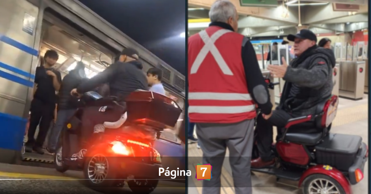 Hombre entró al Metro de Santiago en moto y causó caos: usuarios aseguran que ya lo han visto antes