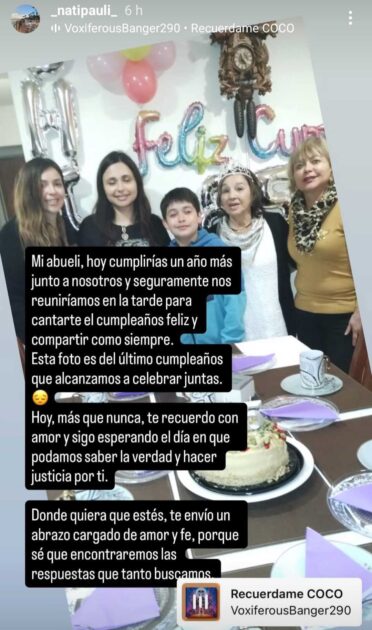 Nieta de María Elcira Contreras la recordó con sentida publicación por su cumpleaños