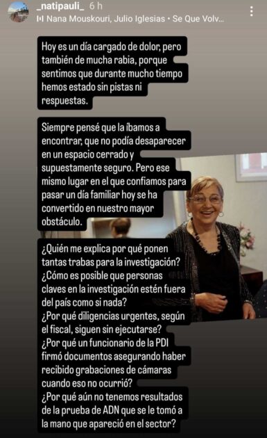 Los cuestionamientos de la nieta de María Elcira Contreras en el día de su cumpleaños