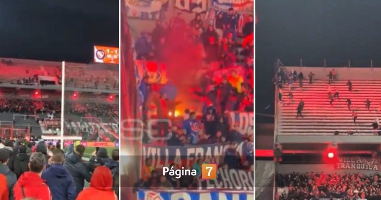 Los videos de los graves incidentes en partido entre U de Chile e Independiente: fue suspendido