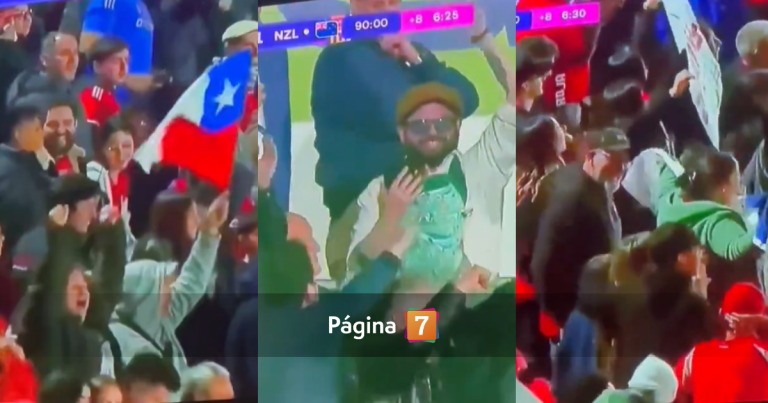 Gabriel Boric celebró junto a su guagua partido de Chile con Nueva Zelanda: así festejó