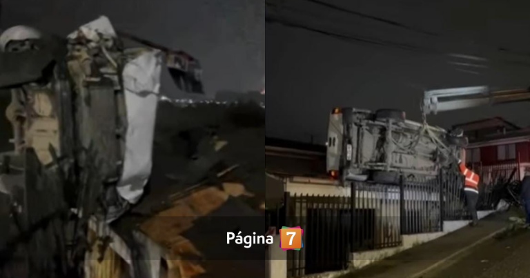 Camioneta terminó sobre el techo de una casa en Nacimiento: chofer era menor de edad y estaba ebrio