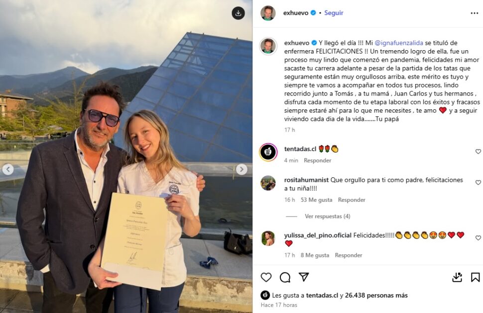 Hija de Daniel Fuenzalida se tituló de enfermera