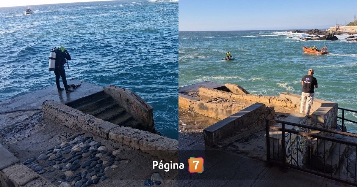 Intensa búsqueda de menor de 14 años que desapareció al lanzarse al mar en playa Las Torpederas de Valparaíso