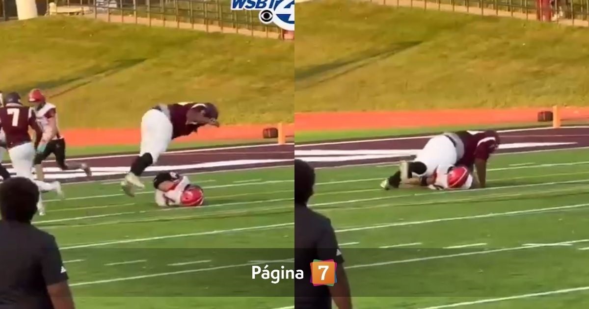 Jugador le quebró columna a rival con imprudente jugada de fútbol americano y madre grabó violenta escena