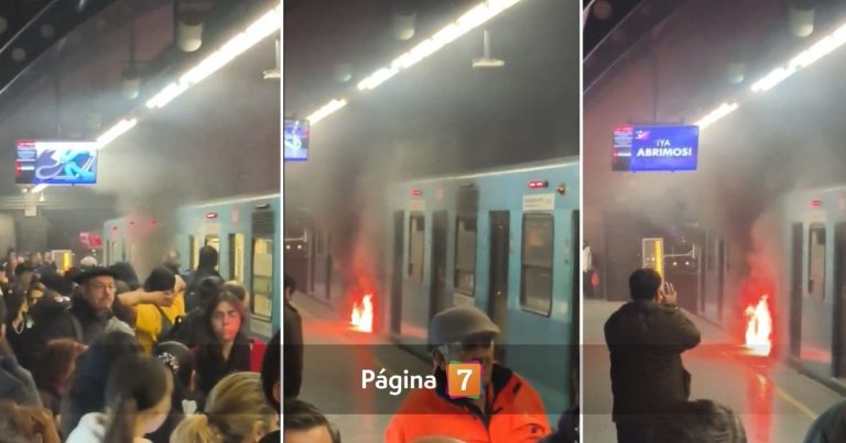Pánico en Metro de Santiago: incendio en vagón de la Línea 5 obligó a evacuar a pasajeros