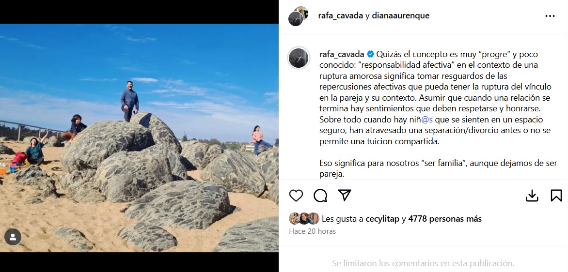 Rafael Cavada aclaró rumores de reconciliación con su expareja, Diana Aurenque