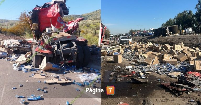 Dos muertos deja volcamiento de camión en Ruta 5 Norte: habría transportado cigarros de contrabando