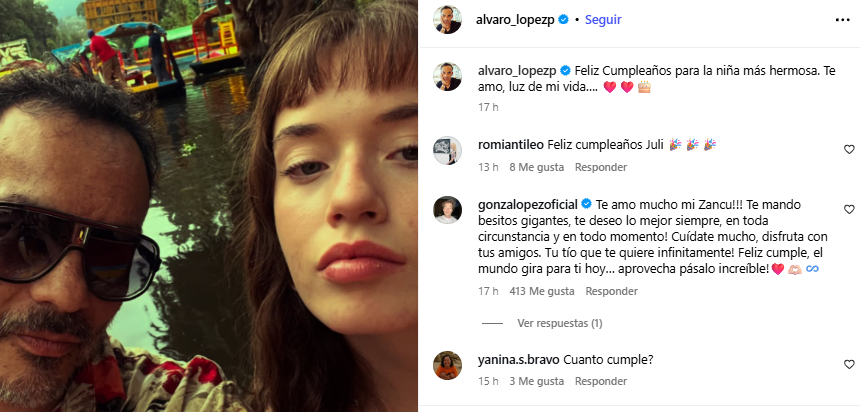 Millaray Viera y Álvaro López celebraron el cumpleaños 17 de su hija Julieta: "Luz de mi vida"
