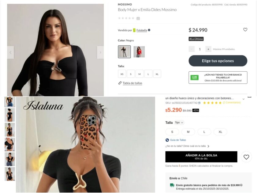 Critican nueva colección de Emilia Dides por prenda “idéntica” a una que ofrece Shein