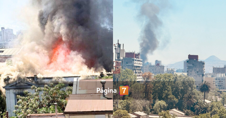 Más de 250 bomberos llegaron a incendio que afectó cuatro viviendas en Santiago