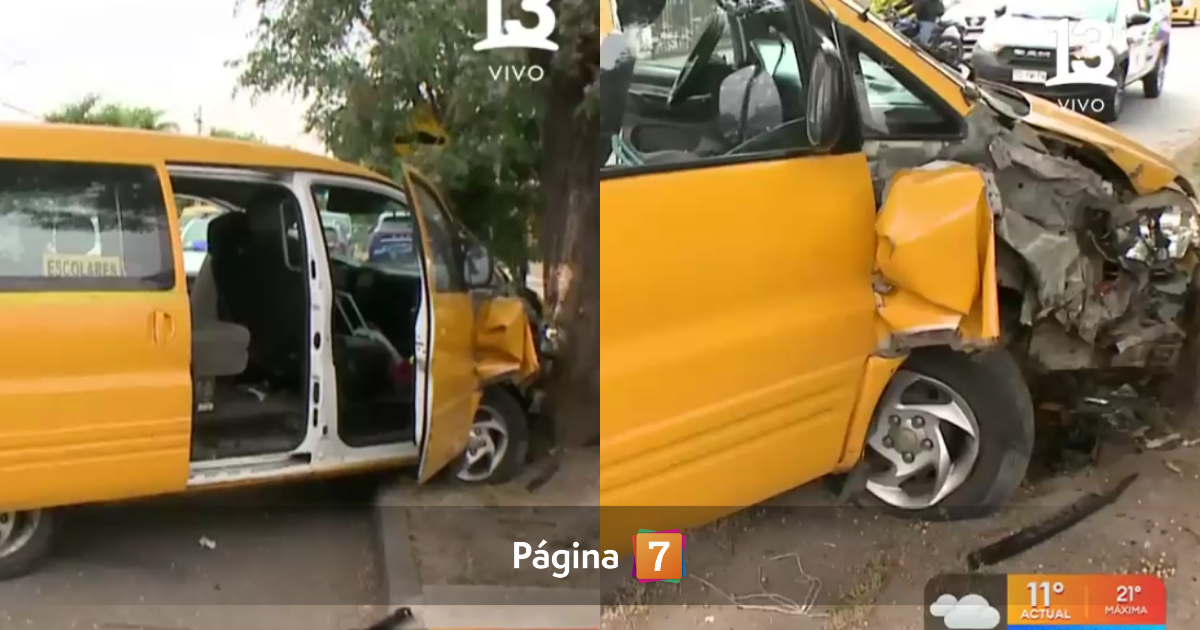 Choque de furgón escolar en Conchalí