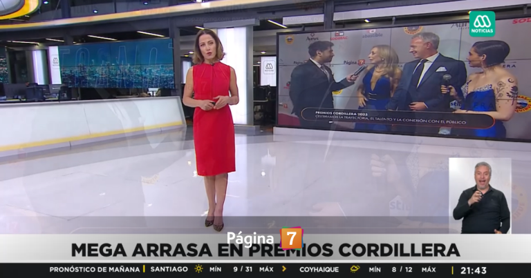 Así informó Cony Santa María triunfo de Juan Manuel Astorga y Mega en Premios Cordillera