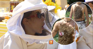 Desafío extremo en El Internado: participantes se llenaron el cuerpo de abejas por un beneficio