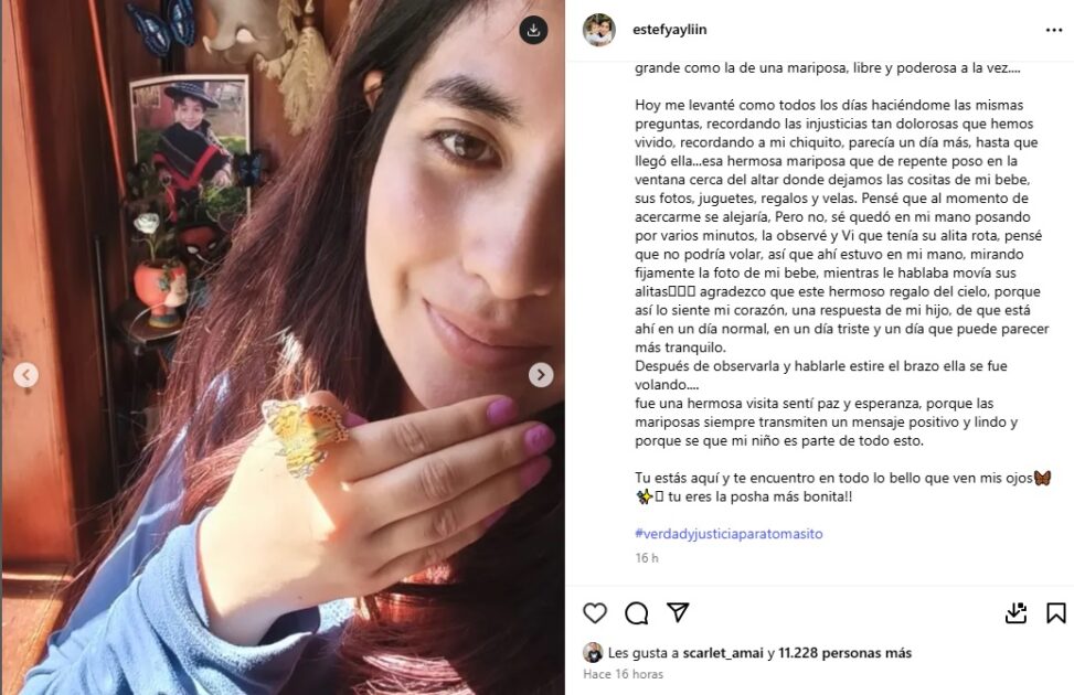 Madre de Tomás Bravo recibió "simbólica visita" en torno a su hijo fallecido 