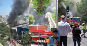 Gran incendio en Santiago centro afecta a locales comerciales, cités y alerta por derrumbe de casona