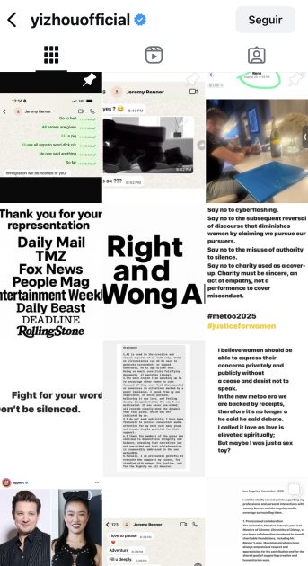 Acusaciones de Yi Zhou a Jeremy Renner