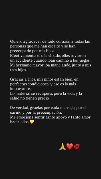 Marité Matus entregó detalles de sus hijos tras sufrir accidente: "Lo material se recupera"