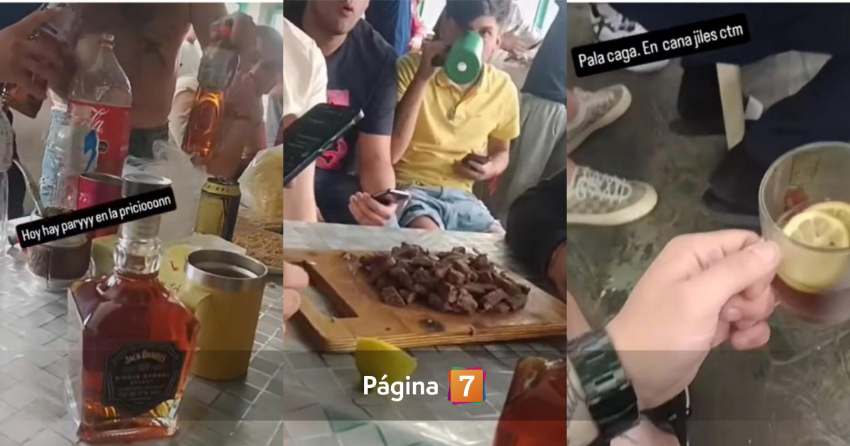 Carrete con asado en Santiago 1: Gendarmería sorprendió a reos con whisky, celulares y dinero