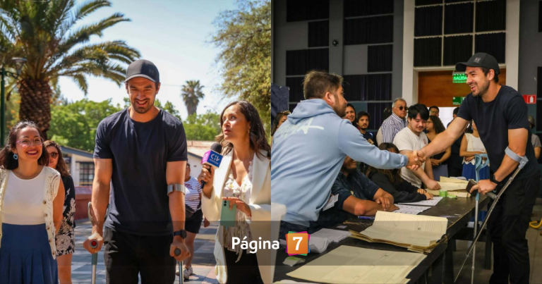 Alcalde Tomás Vodanovic llegó a votar con muletas tras revelar problema de salud: 