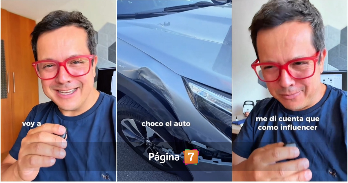 Abogado Iván González chocó su auto y se autotroleó por cómo ocurrió: "Le di con todo"