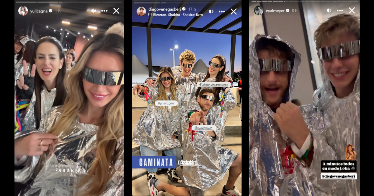 Caminaron junto a Shakira en su concierto en Santiago