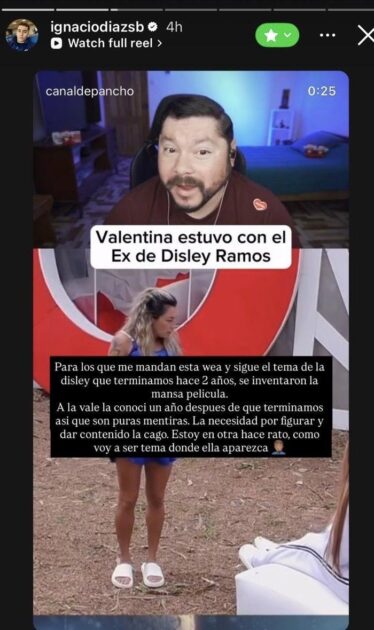 Ex de Disley Ramos aclara supuesta infidelidad y se desmarca de polémica con Valentina Concha