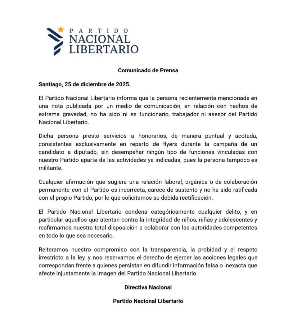 Libertarios rompen el silencio sobre nexo con Jorge Matter, detenido por explotación sexual infantil