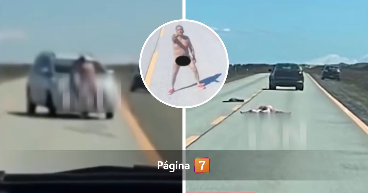 Chileno desnudo y en estado de ebriedad fue detenido tras dañar auto argentino en Punta Arenas