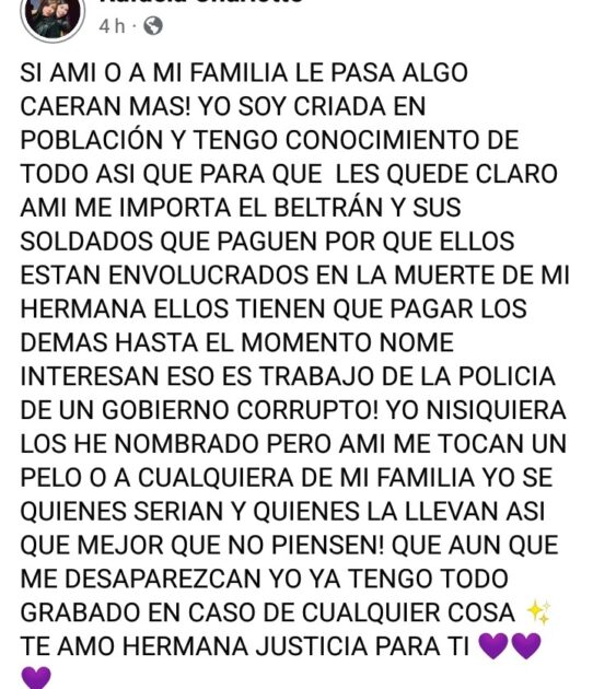 El desafiante mensaje de Cristal, hermana de Krishna Aguilera