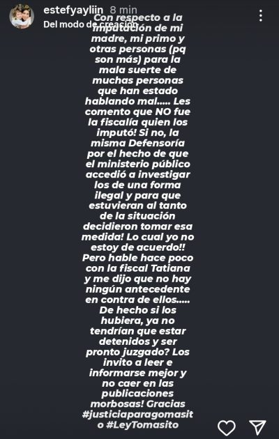 El descargo de Estefanía Gutiérrez, madre de Tomás Bravo