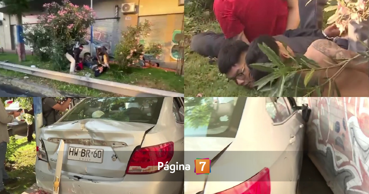 Persecución en Quinta Normal terminó con 5 detenidos: lanzaron botellas de alcohol durante su escape