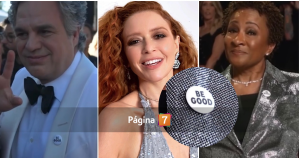 Actores llevan pin en protesta por la situación de ICE en los Globos de Oro