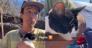 Hombre afectado por los incendios reveló que su gato le salvó la vida: 