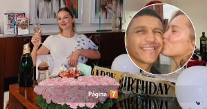 Con más de 150 rosas y dulce video con su bebé: así celebró su cumpleaños la novia de Alexis Sánchez