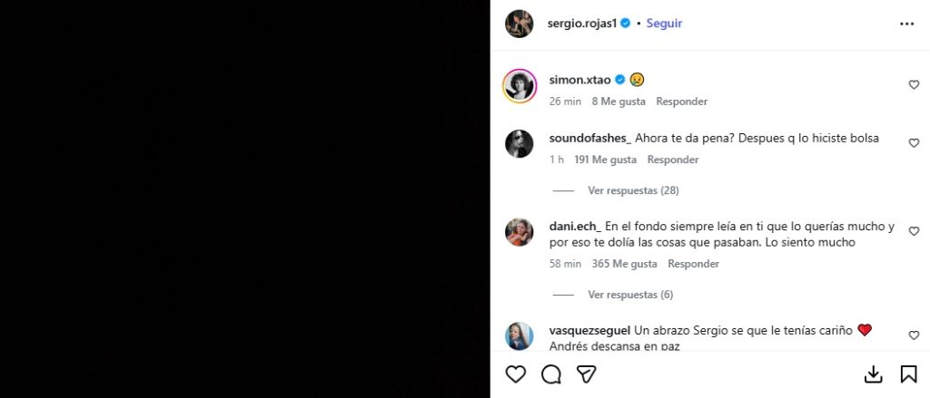 Sergio Rojas y su comentada publicación por muerte de Andrés Caniulef