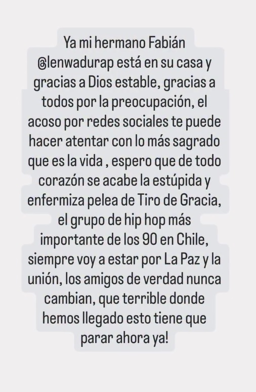 Actualizan estado de salud de Lenwa Dyra, ex Tiro de Gracia