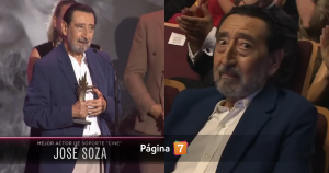 José Soza se emocionó al ser reconocido como Mejor Actor de Soporte de Cine en los Premios Caleuche