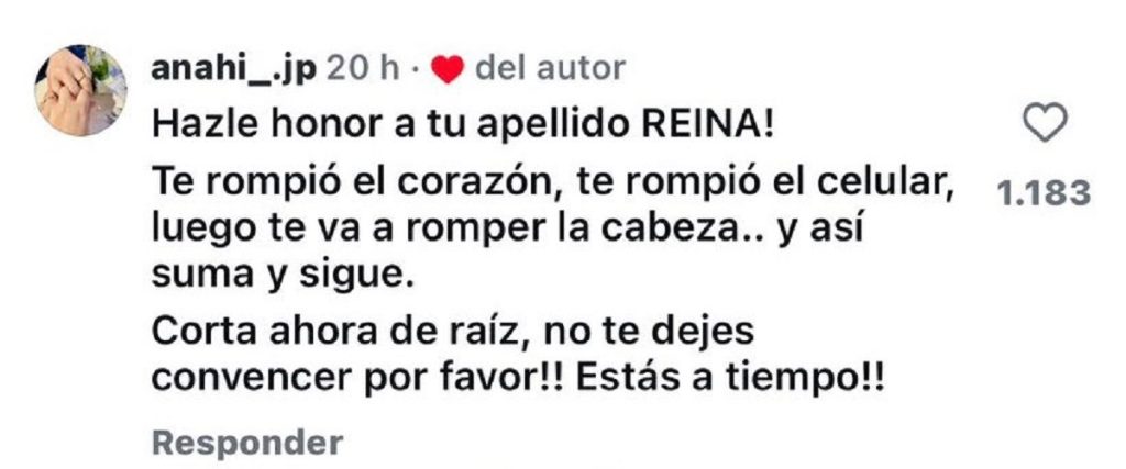 Yamila Reyna reaccionó a fuerte advertencia de seguidora sobre Américo: “Estás a tiempo”