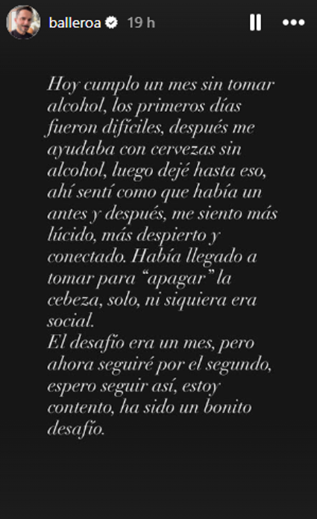 Álvaro Ballero compartió emotivo testimonio tras importante logro personal: “Hoy cumplo un mes”