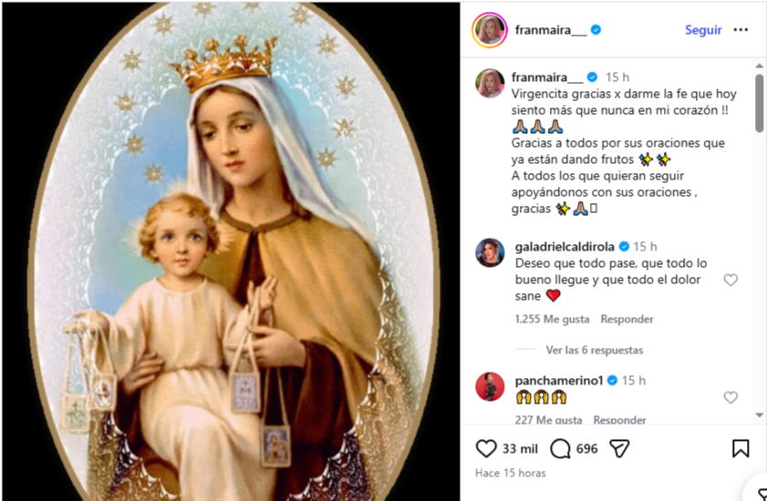 Fran Maira sobre motociclista que atropelló en Lo Barnechea: "Sus oraciones ya están dando frutos"