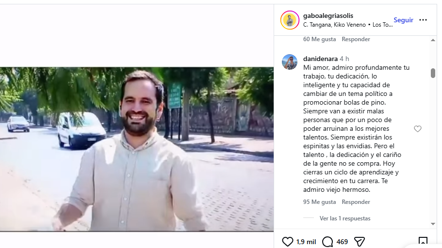 Pareja de periodista Gabriel Alegría apuntó a "espinitas" y "envidias" tras su despido de Canal 13